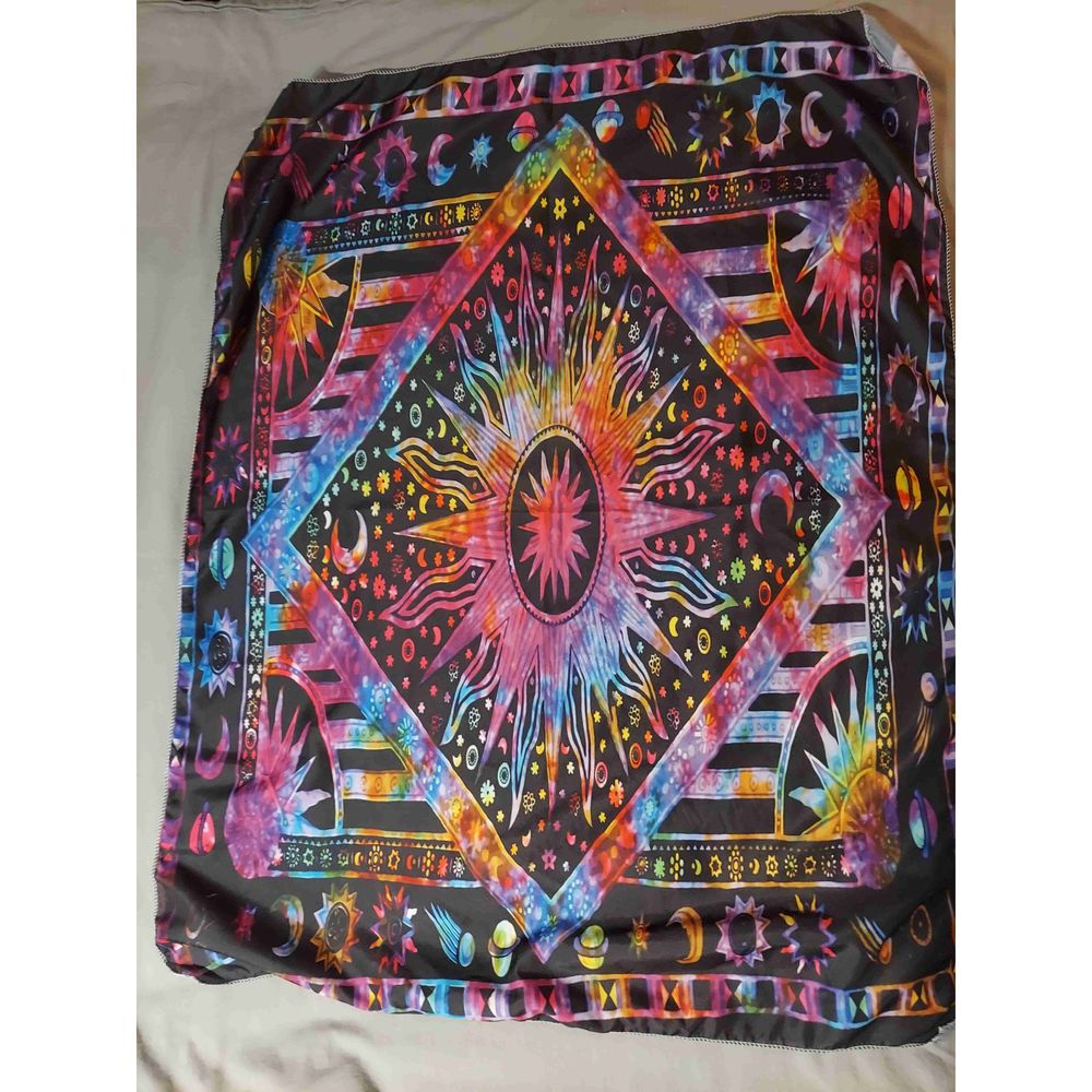 Multicolored Celestial Planet Printed Tapestry